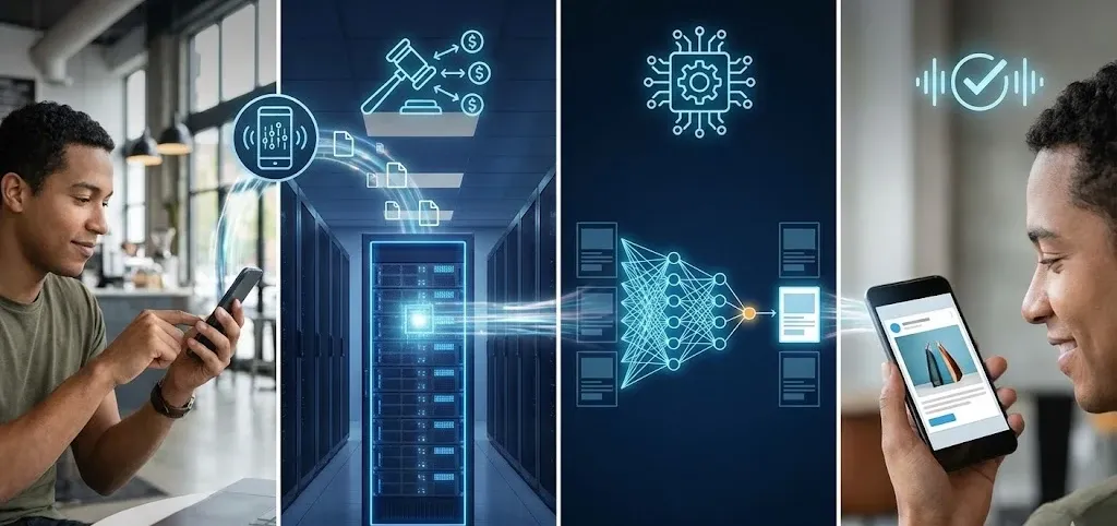 Cómo funciona la publicidad programática paso a paso. Imagen ilustrativa vía IA.