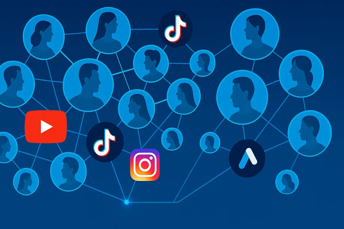 El management de creadores es la nueva columna vertebral del marketing digital. Imagen: IA.